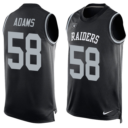 Men's Nike Oakland Raiders #58 Tyrell Adams Limited Black Player Name & Number Tank Top NFL Jersey