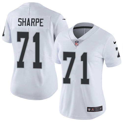 Women's Nike Oakland Raiders #71 David Sharpe White Vapor Untouchable Elite Player NFL Jersey