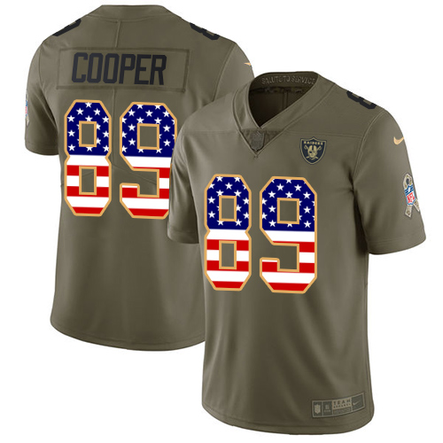 Men's Nike Oakland Raiders #89 Amari Cooper Limited Olive/USA Flag 2017 Salute to Service NFL Jersey