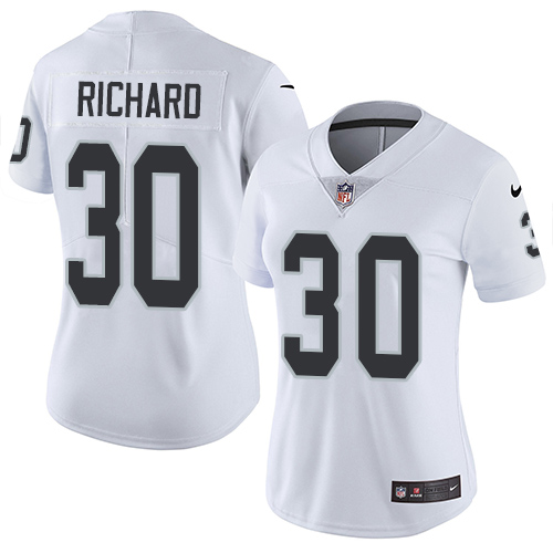 Women's Nike Oakland Raiders #30 Jalen Richard White Vapor Untouchable Elite Player NFL Jersey