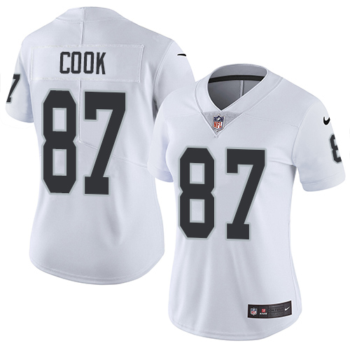 Women's Nike Oakland Raiders #87 Jared Cook White Vapor Untouchable Elite Player NFL Jersey