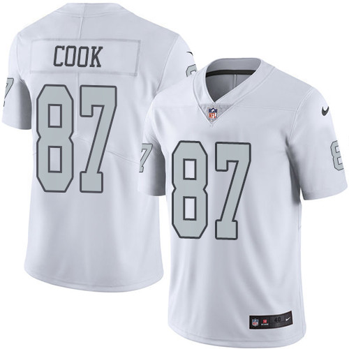Men's Nike Oakland Raiders #87 Jared Cook Elite White Rush Vapor Untouchable NFL Jersey