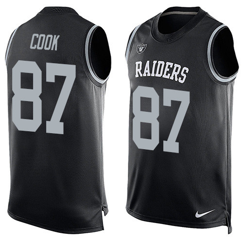 Men's Nike Oakland Raiders #87 Jared Cook Limited Black Player Name & Number Tank Top NFL Jersey