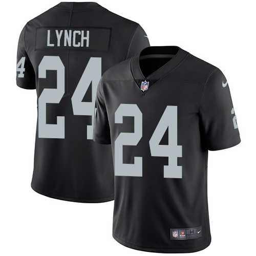 Men's Nike Oakland Raiders #24 Marshawn Lynch Black Team Color Vapor Untouchable Limited Player NFL Jersey