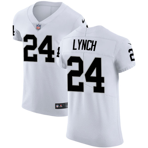 Men's Nike Oakland Raiders #24 Marshawn Lynch White Vapor Untouchable Elite Player NFL Jersey