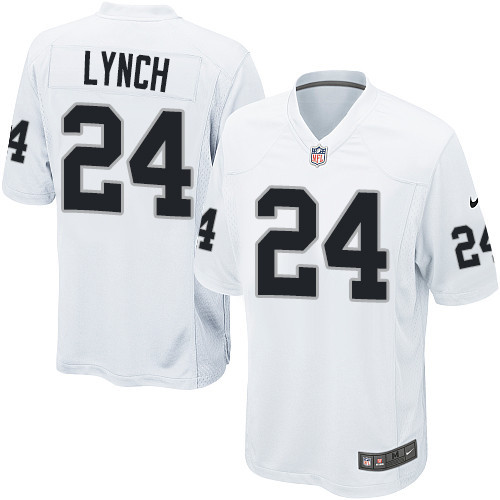 Men's Nike Oakland Raiders #24 Marshawn Lynch Game White NFL Jersey