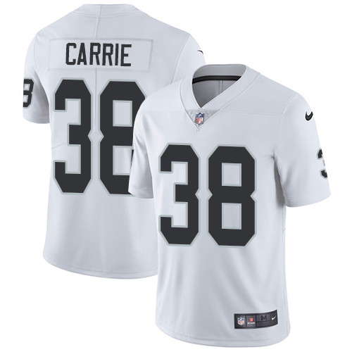 Men's Nike Oakland Raiders #38 T.J. Carrie White Vapor Untouchable Limited Player NFL Jersey
