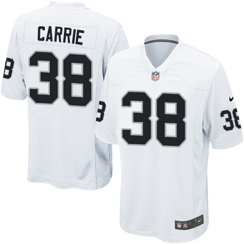 Men's Nike Oakland Raiders #38 T.J. Carrie Game White NFL Jersey