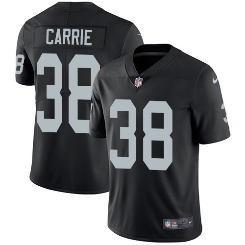 Youth Nike Oakland Raiders #38 T.J. Carrie Black Team Color Vapor Untouchable Elite Player NFL Jersey