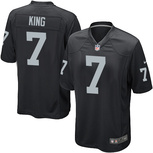 Men's Nike Oakland Raiders #7 Marquette King Game Black Team Color NFL Jersey