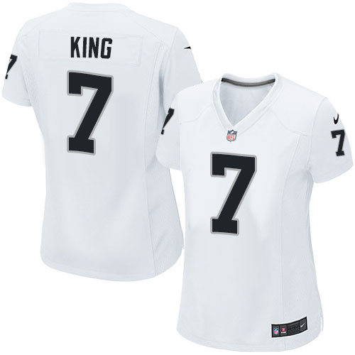 Women's Nike Oakland Raiders #7 Marquette King Game White NFL Jersey