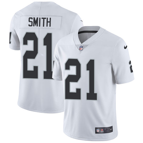 Men's Nike Oakland Raiders #21 Sean Smith White Vapor Untouchable Limited Player NFL Jersey