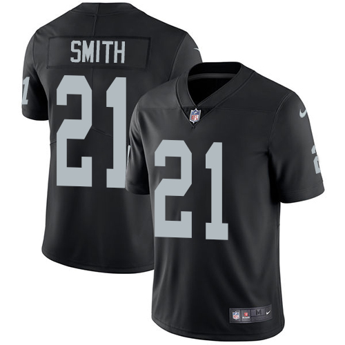 Youth Nike Oakland Raiders #21 Sean Smith Black Team Color Vapor Untouchable Elite Player NFL Jersey