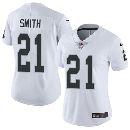 Women's Nike Oakland Raiders #21 Sean Smith White Vapor Untouchable Limited Player NFL Jersey