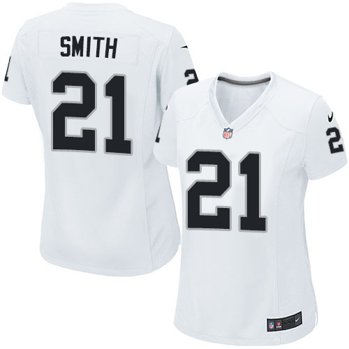 Women's Nike Oakland Raiders #21 Sean Smith Game White NFL Jersey