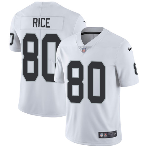 Men's Nike Oakland Raiders #80 Jerry Rice White Vapor Untouchable Limited Player NFL Jersey
