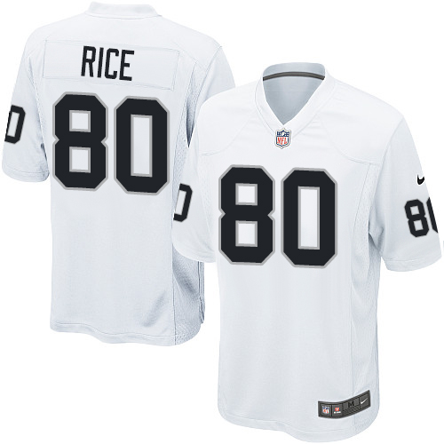 Men's Nike Oakland Raiders #80 Jerry Rice Game White NFL Jersey