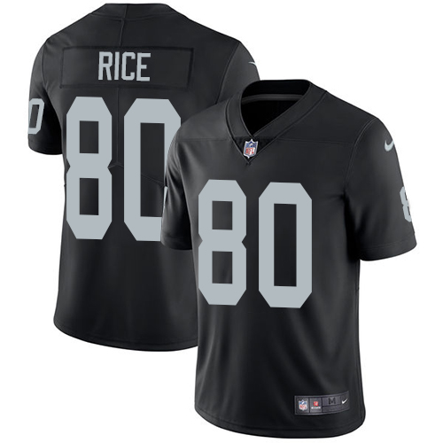 Youth Nike Oakland Raiders #80 Jerry Rice Black Team Color Vapor Untouchable Limited Player NFL Jersey