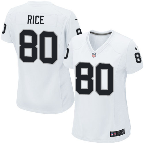 Women's Nike Oakland Raiders #80 Jerry Rice Game White NFL Jersey