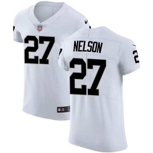 Men's Nike Oakland Raiders #27 Reggie Nelson White Vapor Untouchable Elite Player NFL Jersey