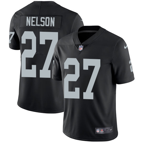 Youth Nike Oakland Raiders #27 Reggie Nelson Black Team Color Vapor Untouchable Elite Player NFL Jersey