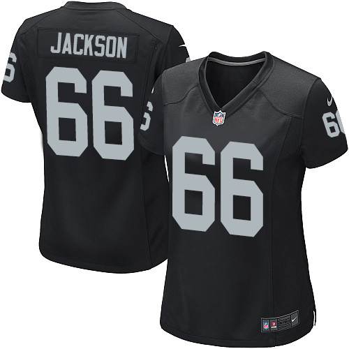 Women's Nike Oakland Raiders #66 Gabe Jackson Game Black Team Color NFL Jersey