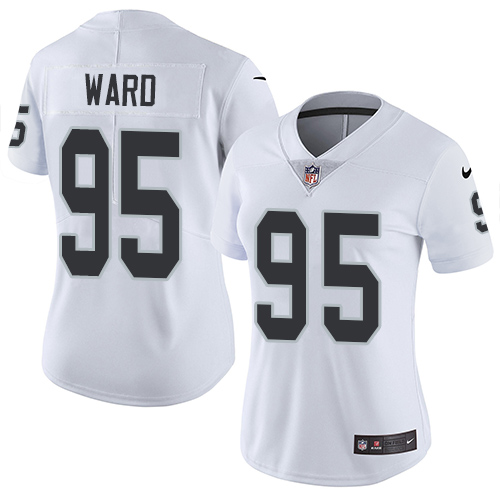 Women's Nike Oakland Raiders #95 Jihad Ward White Vapor Untouchable Elite Player NFL Jersey