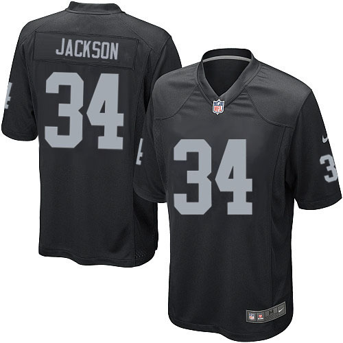 Men's Nike Oakland Raiders #34 Bo Jackson Game Black Team Color NFL Jersey