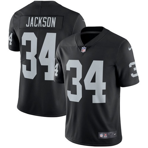 Youth Nike Oakland Raiders #34 Bo Jackson Black Team Color Vapor Untouchable Elite Player NFL Jersey