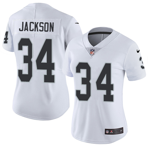 Women's Nike Oakland Raiders #34 Bo Jackson White Vapor Untouchable Elite Player NFL Jersey