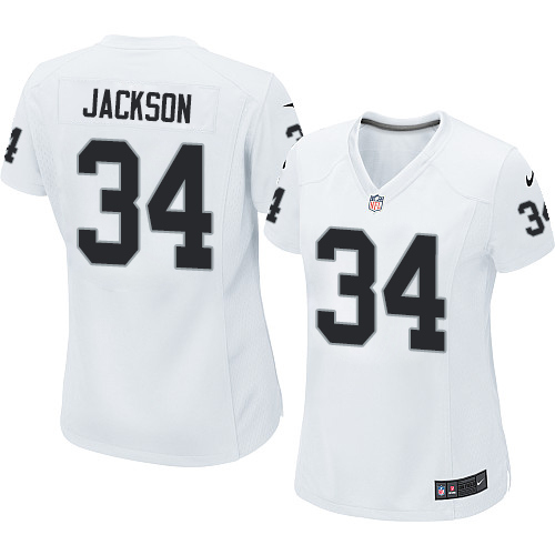 Women's Nike Oakland Raiders #34 Bo Jackson Game White NFL Jersey