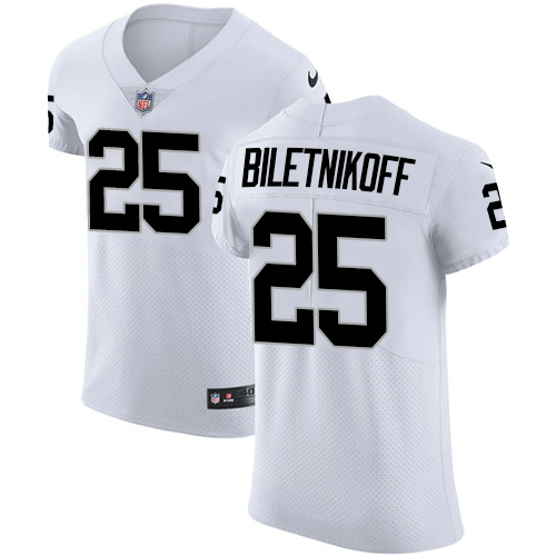 Men's Nike Oakland Raiders #25 Fred Biletnikoff White Vapor Untouchable Elite Player NFL Jersey
