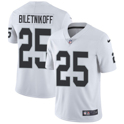 Youth Nike Oakland Raiders #25 Fred Biletnikoff White Vapor Untouchable Elite Player NFL Jersey