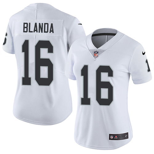 Women's Nike Oakland Raiders #16 George Blanda White Vapor Untouchable Elite Player NFL Jersey
