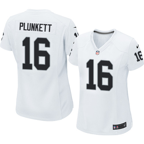 Women's Nike Oakland Raiders #16 Jim Plunkett Game White NFL Jersey