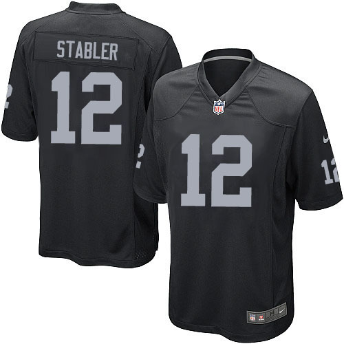 Men's Nike Oakland Raiders #12 Kenny Stabler Game Black Team Color NFL Jersey