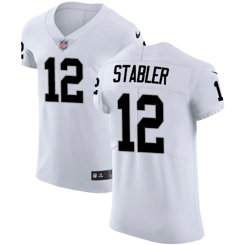 Men's Nike Oakland Raiders #12 Kenny Stabler White Vapor Untouchable Elite Player NFL Jersey