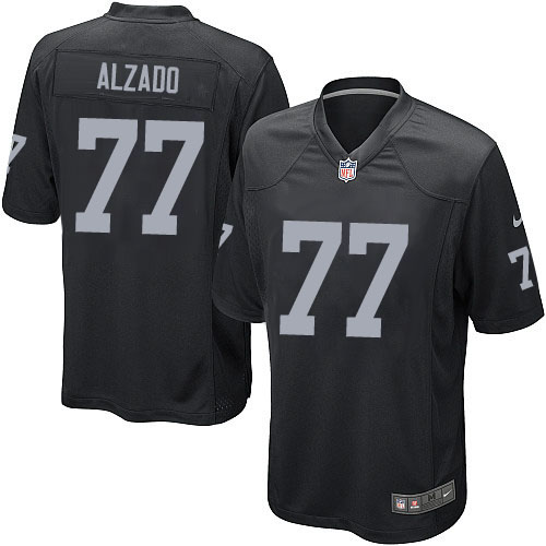 Men's Nike Oakland Raiders #77 Lyle Alzado Game Black Team Color NFL Jersey