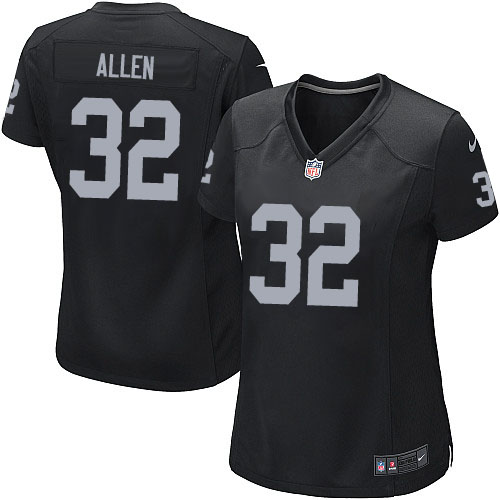 Women's Nike Oakland Raiders #32 Marcus Allen Game Black Team Color NFL Jersey