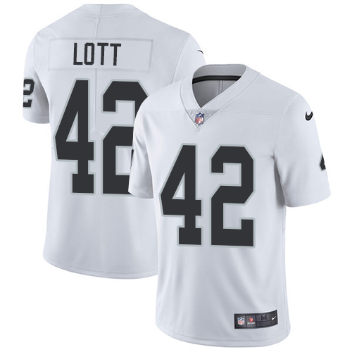 Men's Nike Oakland Raiders #42 Ronnie Lott White Vapor Untouchable Limited Player NFL Jersey