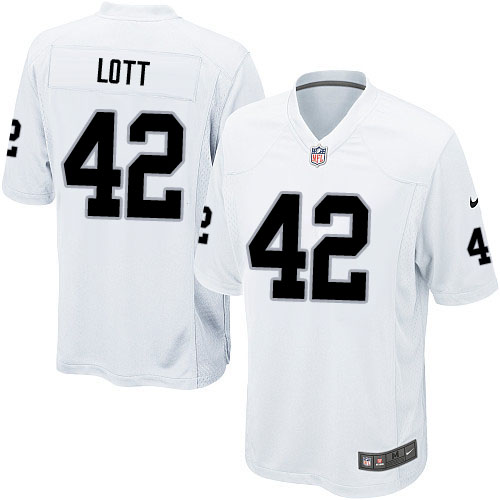 Men's Nike Oakland Raiders #42 Ronnie Lott Game White NFL Jersey