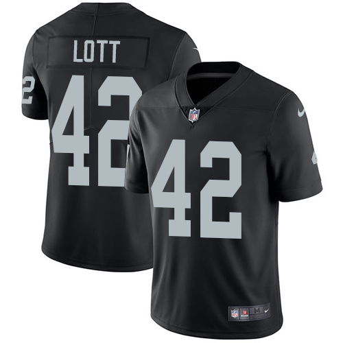 Youth Nike Oakland Raiders #42 Ronnie Lott Black Team Color Vapor Untouchable Elite Player NFL Jersey