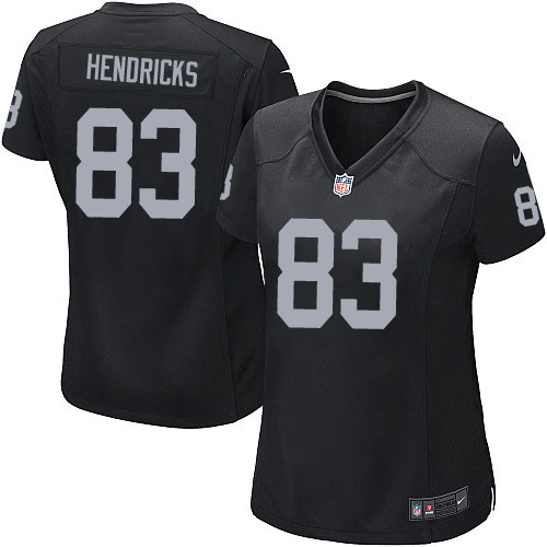 Women's Nike Oakland Raiders #83 Ted Hendricks Game Black Team Color NFL Jersey