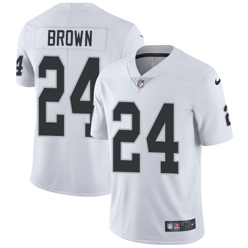 Men's Nike Oakland Raiders #24 Willie Brown White Vapor Untouchable Limited Player NFL Jersey