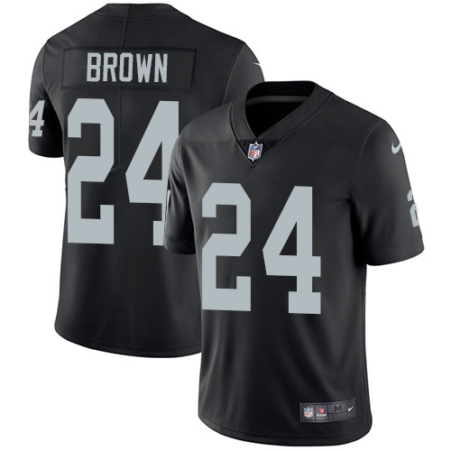 Youth Nike Oakland Raiders #24 Willie Brown Black Team Color Vapor Untouchable Elite Player NFL Jersey