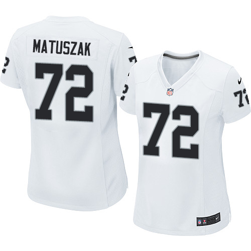 Women's Nike Oakland Raiders #72 John Matuszak Game White NFL Jersey