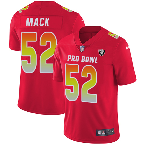 Men's Nike Oakland Raiders #52 Khalil Mack Limited Red 2018 Pro Bowl NFL Jersey