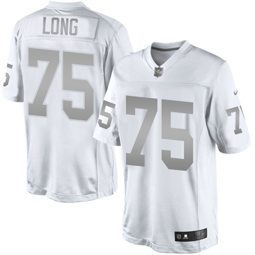 Men's Nike Oakland Raiders #75 Howie Long Limited White Platinum NFL Jersey