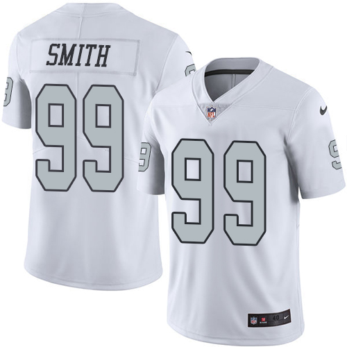 Men's Nike Oakland Raiders #99 Aldon Smith Elite White Rush Vapor Untouchable NFL Jersey