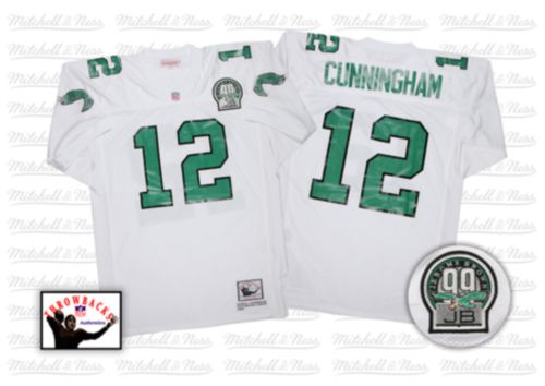 Mitchell And Ness Philadelphia Eagles #12 Randall Cunningham White Authentic NFL Jersey
